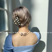 Frau Einfacher Stil Gitter Acetatplatten Handgemacht Haarklammer Haarkämme Haarkrallen main image 4