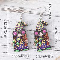 1 Pair Retro Cartoon Character Wood Drop Earrings main image 3