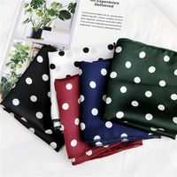 Women's Simple Style Stripe Polka Dots Chains Print Satin Silk Scarf main image 4