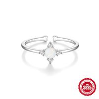 Plata Esterlina Dulce Brillante Forma De Corazón Flor Nudo De Lazo Enchapado Flores Circón Anillos Abiertos sku image 6