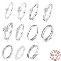 Sterling Silber Elegant Einfacher Stil Geometrisch Überzug Inlay Zirkon Ringe main image 1