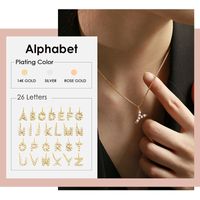Stainless Steel 14K Gold Plated Rose Gold Plated Simple Style Hollow Out Inlay Letter Artificial Pearls Pendant Necklace main image 1
