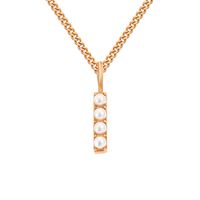 Stainless Steel 14K Gold Plated Rose Gold Plated Simple Style Hollow Out Inlay Letter Artificial Pearls Pendant Necklace sku image 43