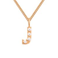 Stainless Steel 14K Gold Plated Rose Gold Plated Simple Style Hollow Out Inlay Letter Artificial Pearls Pendant Necklace sku image 45