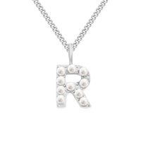 Stainless Steel 14K Gold Plated Rose Gold Plated Simple Style Hollow Out Inlay Letter Artificial Pearls Pendant Necklace sku image 18