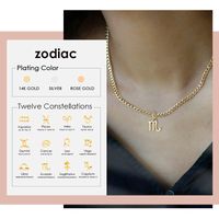 Stainless Steel Simple Style Plating Hollow Out Constellation Pendant Necklace main image 1