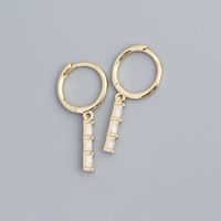 1 Pair Simple Style Shiny Geometric Inlay Sterling Silver Zircon Drop Earrings sku image 2