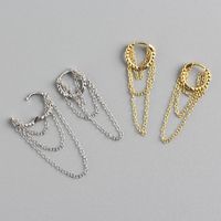 1 Pair Simple Style Chain Sterling Silver Earrings main image 5