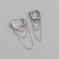 1 Paire Style Simple La Chaine Argent Sterling Des Boucles D'Oreilles sku image 1