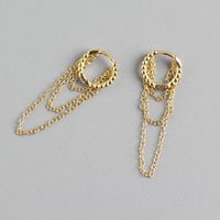 1 Pair Simple Style Chain Sterling Silver Earrings sku image 2
