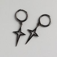 1 Pair Simple Style Star Plating Hollow Out Sterling Silver Drop Earrings sku image 3