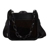Women's Medium PVC Pu Leather Solid Color Streetwear Chain Magnetic Buckle Crossbody Bag sku image 4