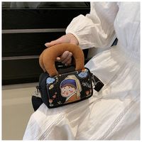 Women's Medium Canvas Cartoon Cute Zipper Handbag sku image 2