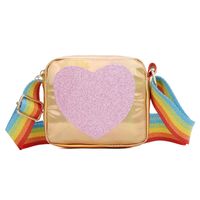 Girl'S Small Pu Leather Rainbow Heart Shape Cute Zipper Crossbody Bag sku image 5