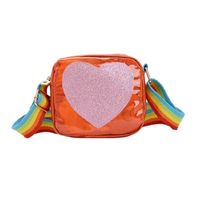 Girl'S Small Pu Leather Rainbow Heart Shape Cute Zipper Crossbody Bag sku image 6