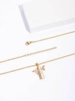 Copper 18K Gold Plated IG Style Simple Style Ball Bamboo Inlay Zircon Pendant Necklace main image 1