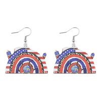 1 Pair Retro American Flag Wood Drop Earrings main image 5