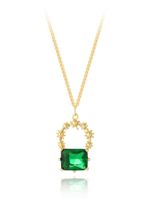Copper 18K Gold Plated Sweet Bag Water Droplets Inlay Zircon Pendant Necklace main image 1