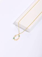 Copper 18K Gold Plated Sweet Bag Water Droplets Inlay Zircon Pendant Necklace main image 5