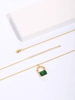 Copper 18K Gold Plated Sweet Bag Water Droplets Inlay Zircon Pendant Necklace main image 4