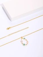 Copper 18K Gold Plated Sweet Bag Water Droplets Inlay Zircon Pendant Necklace main image 6