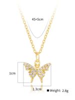 Copper 18K Gold Plated Elegant Shiny Wreath Butterfly Inlay Zircon Pendant Necklace main image 2