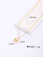 Copper 18K Gold Plated Simple Style Letter Crown Shell Inlay Artificial Pearls Zircon Pendant Necklace main image 2