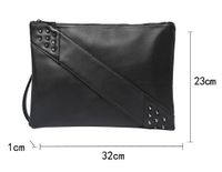 Men's Pu Leather Solid Color Basic Zipper Envelope Bag Clutch Bag main image 2