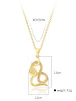 Copper 18K Gold Plated IG Style Snake Inlay Zircon Pendant Necklace main image 2