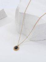 Copper 18K Gold Plated Simple Style Irregular Sun Inlay Natural Stone Pendant Necklace main image 4