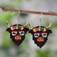 1 Pair Retro Cattle Wood Drop Earrings main image 6