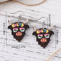 1 Pair Retro Cattle Wood Drop Earrings main image 2