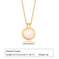 Wholesale Simple Style Round Brass Inlay Gold Plated Shell Pendant Necklace main image 2
