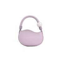 Women's Mini Pu Leather Solid Color Streetwear Oval Zipper Handbag Crossbody Bag sku image 1