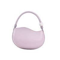 Women's Mini Pu Leather Solid Color Streetwear Oval Zipper Handbag Crossbody Bag sku image 17