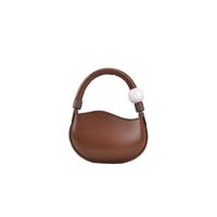 Women's Mini Pu Leather Solid Color Streetwear Oval Zipper Handbag Crossbody Bag sku image 4