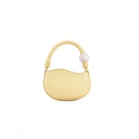 Women's Mini Pu Leather Solid Color Streetwear Oval Zipper Handbag Crossbody Bag sku image 8