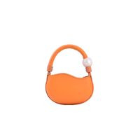 Women's Mini Pu Leather Solid Color Streetwear Oval Zipper Handbag Crossbody Bag sku image 7