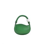 Women's Mini Pu Leather Solid Color Streetwear Oval Zipper Handbag Crossbody Bag sku image 9