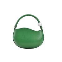 Women's Mini Pu Leather Solid Color Streetwear Oval Zipper Handbag Crossbody Bag sku image 11
