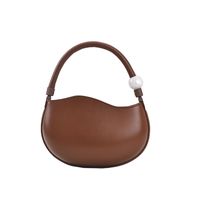 Women's Mini Pu Leather Solid Color Streetwear Oval Zipper Handbag Crossbody Bag sku image 18