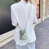 Women's Medium Pu Leather Marble Solid Color Streetwear Lock Clasp Bucket Bag main image 3