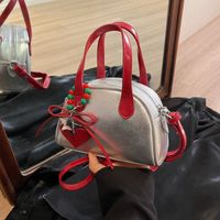 Women's Medium Pu Leather Heart Shape Streetwear Semicircle Zipper Dome Bag sku image 1