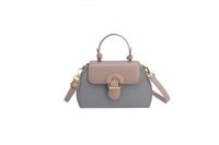 Women's Small Pu Leather Color Block Elegant Flip Cover Square Bag sku image 5