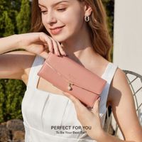 Women's Solid Color Pu Leather Hidden Buckle Wallets main image 1