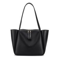 Women's Large Pu Leather Solid Color Streetwear Zipper Tote Bag main image 5