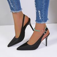 Women's Elegant Solid Color Point Toe Ankle Strap Sandals main image 5