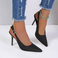 Women's Elegant Solid Color Point Toe Ankle Strap Sandals sku image 11