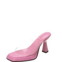 Women's Basic Solid Color Open Toe High Heel Slippers main image 2