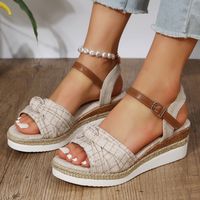 Women's Casual Solid Color Leopard Round Toe Open Toe Ankle Strap Sandals main image 3